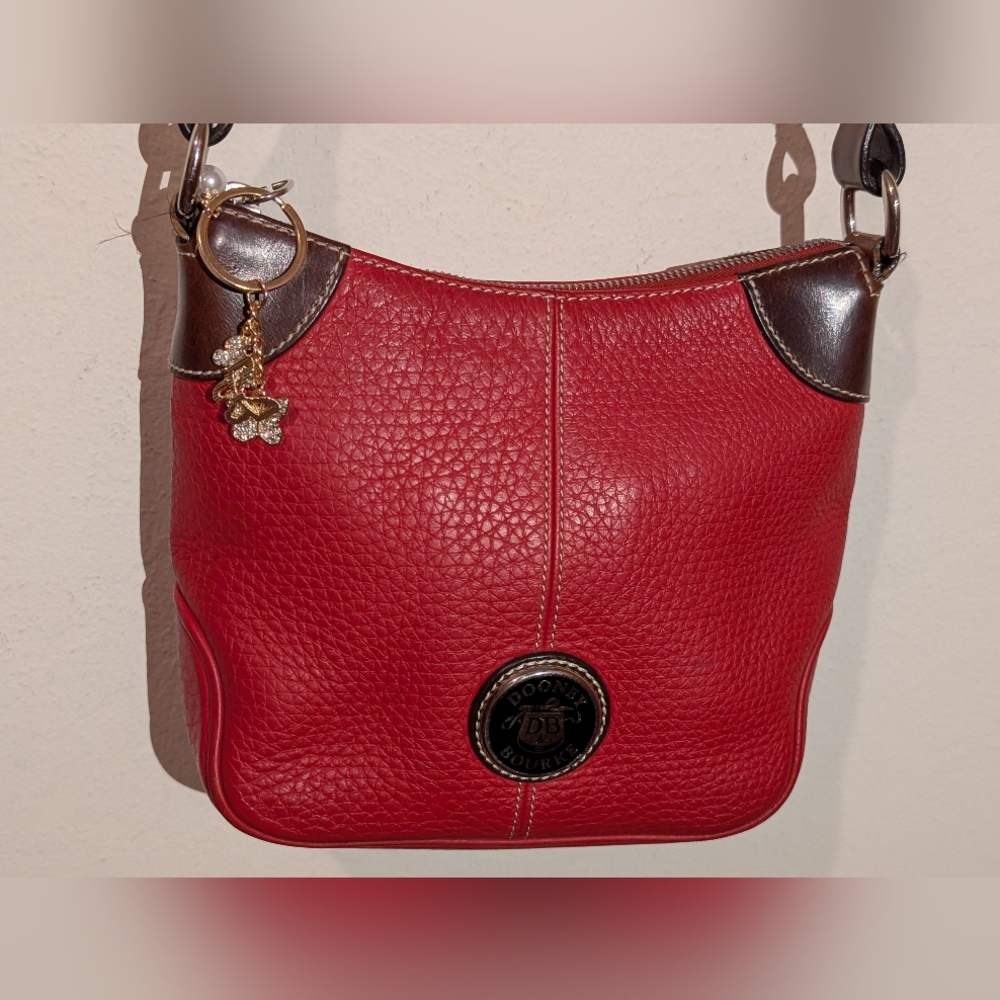 Dooney & Bourke Red Leather Shoulder Crossbody Bag In Good Preowned Condition! - Picture 2 of 12